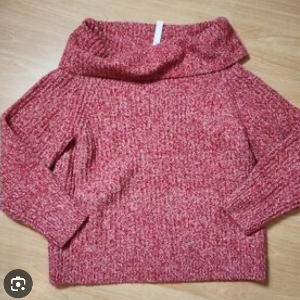 Madewell Marled Red Cowl Neck Sweater